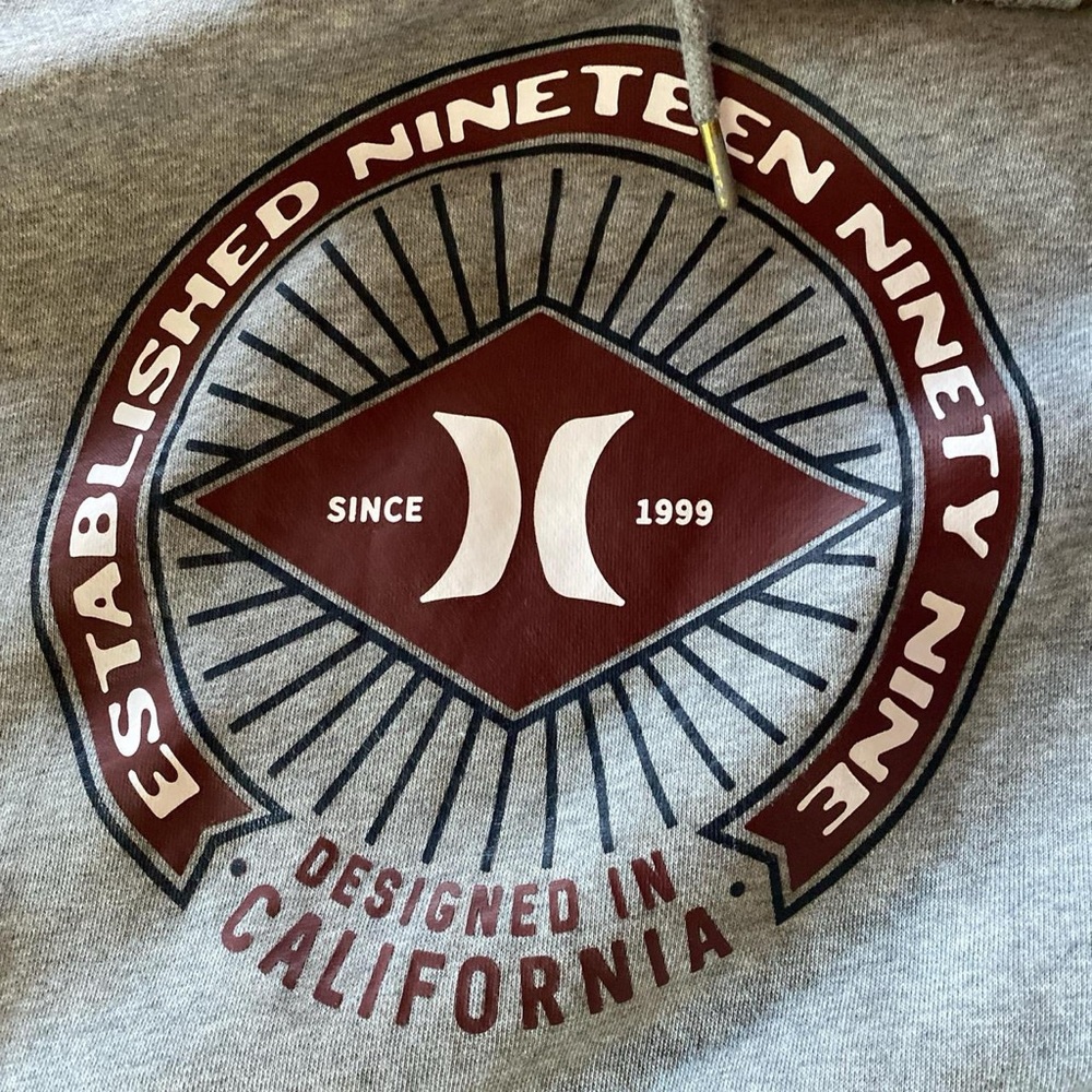 Hurley Gray and Maroon Sweatshirt
